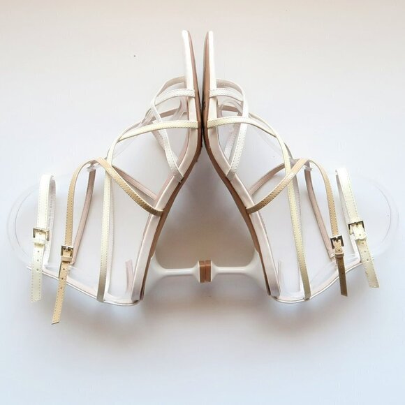 Zac Posen Angie White Patent Leather Strappy Square Toe Sandals Summer Shoes 8 - Picture 13 of 16